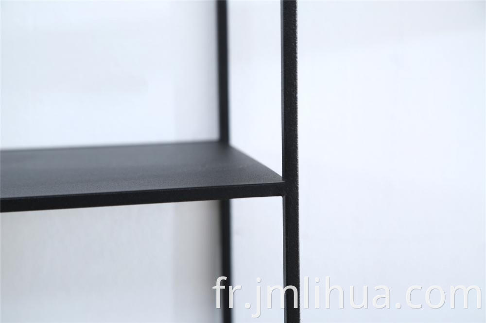 black wall shelves 